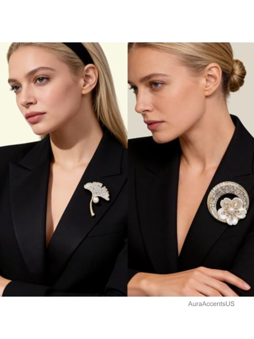4 Pcs Pearl Brooch Set, Elegant Classic Brooches for Women, Lightweight and - Picture 4 of 6